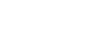 logo cartem coins transparente con letras blancas