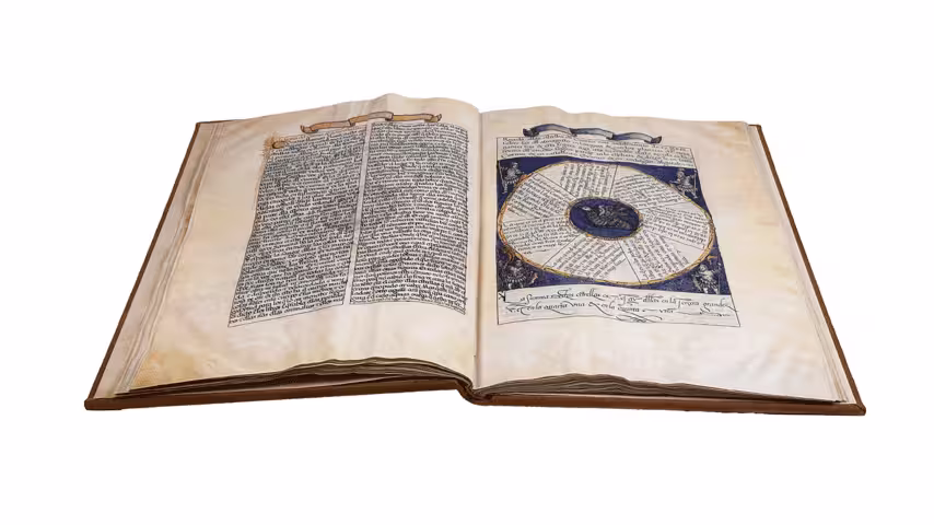 Open book - Tratado de Astrología de Alfonso X El Sabio (Traité d'astrologie d'Alphonse X le Sage)